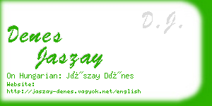 denes jaszay business card